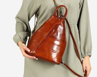 Women's leather backpack brown camel - Stylish and Elegant | Handcrafted | Perfect for Everyday Use | leather backpack