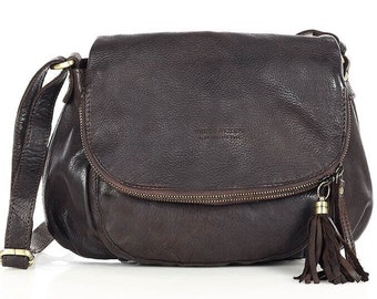 Bolso de cuero mensajero marrón: bolso de cuero italiano de lujo, bolso de cuero de primera calidad, bolso de cuero hecho a mano, bolso de cuero, bolsos bandolera