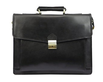 Porte-documents en cuir, porte-documents en cuir noir, porte-documents en cuir pour homme, sac pour ordinateur portable, sac en cuir, cadeau pour lui, sac à bandoulière, porte-documents pour homme, fourre-tout