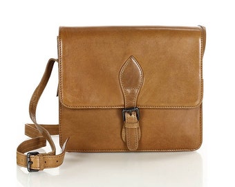 Bruine leren messengertas: luxe Italiaanse leren handtas, premium leren tas, handgemaakte leren tas, leren tas, crossbody tassen