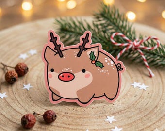 Reindeer Pig Sticker