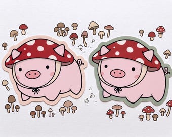 Mushroom Pig Sticker