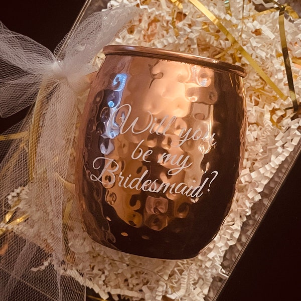 Will you be my bridesmaid Moscow Mule Mug, bridesmaid gift, bridal shower gifts, Personalized MOSCOW MULE MUG, bridesmaid proposal