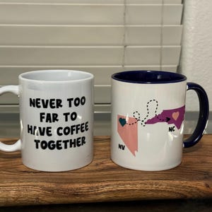 Bestfriends Mug, Long Distance BFF, Bestie Mugs, BFF mugs, near or far mugs, Best Friends Forever Mugs