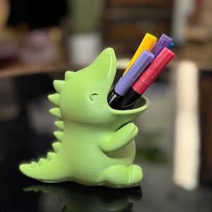 Dinosaur Pencil Holder, custom dinosaur pencil holder desk organizers for kids boys girls gift idea Dino pen stand personalized Dino decor