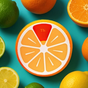Portapillole Loopfruit Citrus - Portapillole da viaggio divertente e colorato per 7 giorni, con 7 scomparti e 8 scomparti.