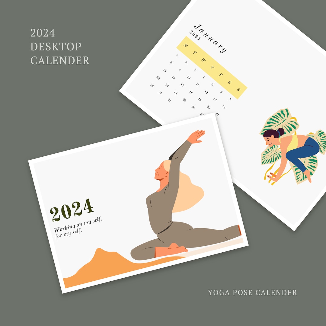 Yoga Kalender 2024 Yoga Kalender 2024 Yoga Posen Kalender Etsy.de