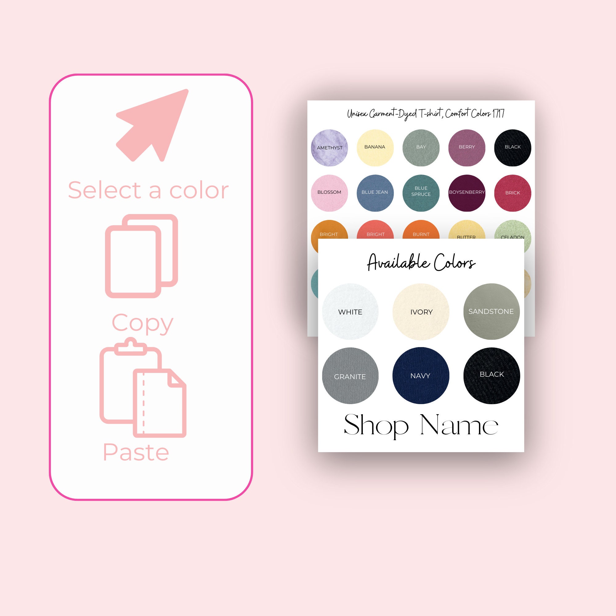 Comfort Colors 1717 Color Chart Comfort Colors 1717 Printify Color ...