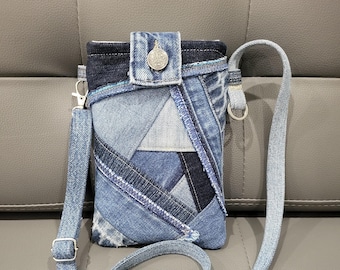Blue Denim Crossbody Bag