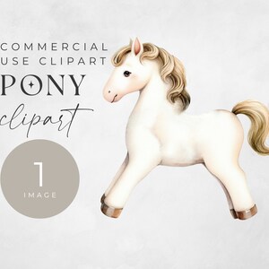 Pferd Clipart, EINZELBILD, Aquarell-Baby-Dusche-Clip-Art, Vintage Spielzeug Pony Grafik, sofortiger Download, kommerzielle Nutzung, neues Baby Png-Datei
