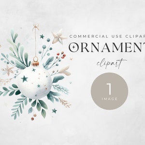 Hanging Ornaments Clipart, Cozy Christmas Clip Art, Holiday Clipart, Transparent Png, Digital Download, Printable Watercolor Clipart