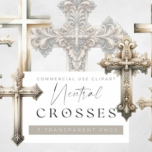 Clipart della Santa Croce, croci ortodosse, illustrazione cristiana cattolica, diario spazzatura, download istantaneo, uso commerciale, semplice ornato neutro