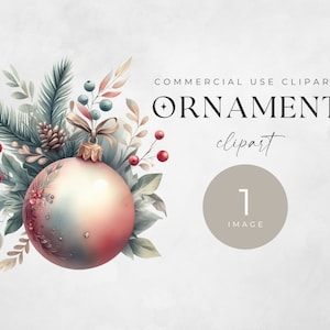 Hanging Ornaments Clipart, Cozy Christmas Clip Art, Holiday Clipart, Transparent Png, Digital Download, Printable Watercolor Clipart
