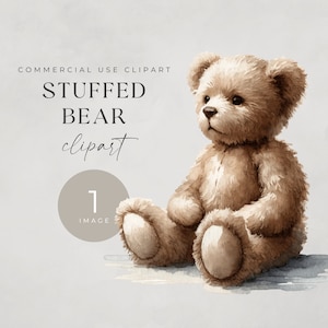 Cute Bear Clipart for Baby Shower Downloadable PNG File, SINGLE IMAGE, For Commercial Use, Transparent Clip Art, Nursery Wall Art