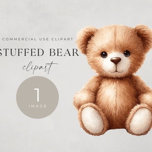 Cute Bear Clipart for Baby Shower Downloadable PNG File, SINGLE IMAGE, For Commercial Use, Transparent Clip Art, Nursery Wall Art