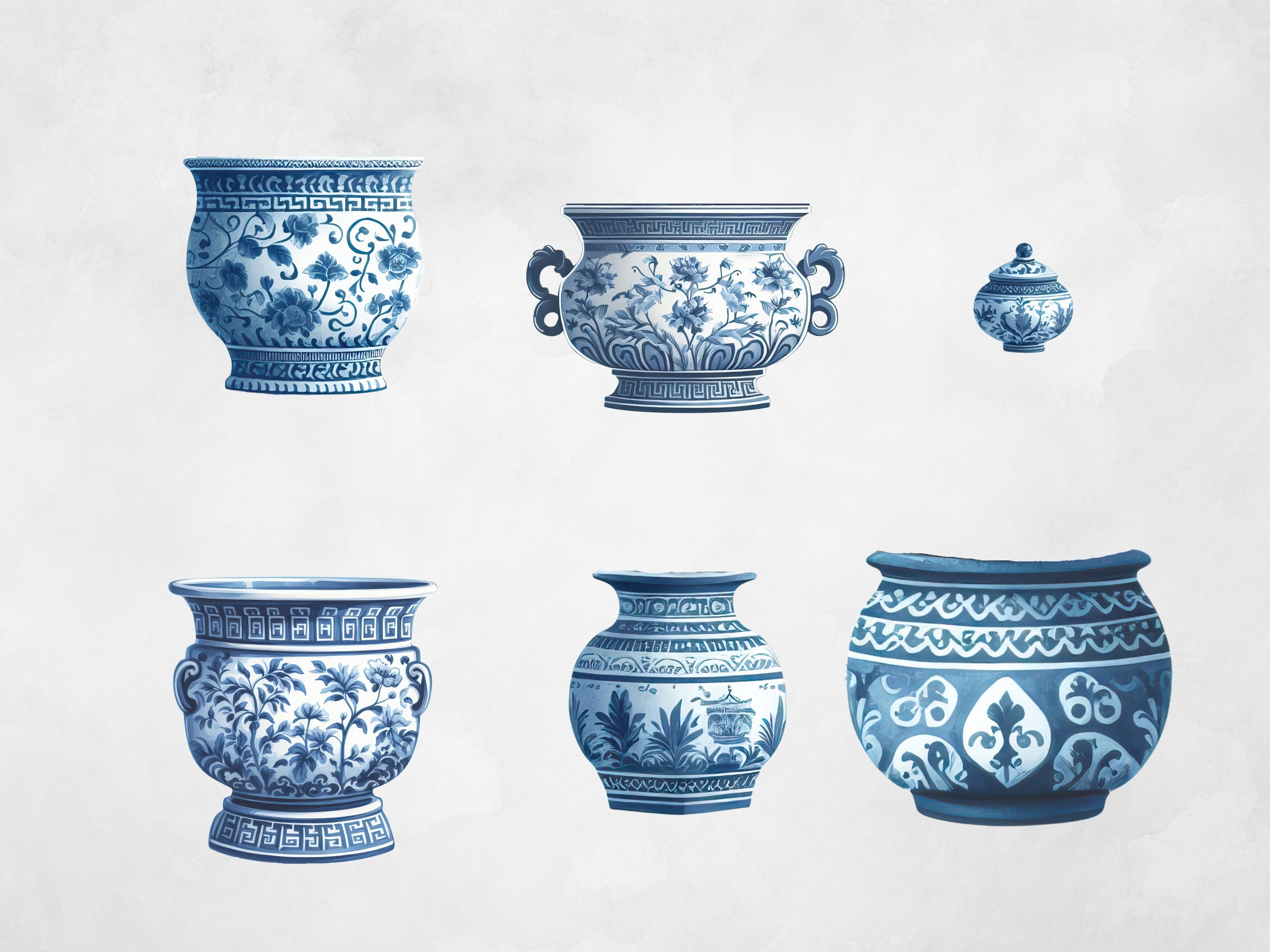 Chinoiserie Vase Clipart, China Patterns, Chinoiserie Vases, Blue and ...