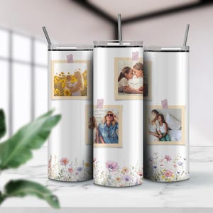 Wildflower Photo Insert Tumbler Wrap: 20oz Skinny Sublimation Design (PNG)
