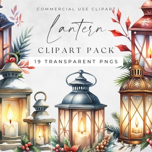 Christmas Lantern Clipart, Commercial Use Png, Instant Download, Christmas Card Making, Christmas Decor, Christmas Lights, Sparkling Lights
