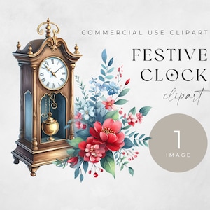 Imágenes prediseñadas del reloj del abuelo, IMAGEN ÚNICA, Alta calidad para uso comercial Png, Descarga digital instantánea, Clip Art de ballet cascanueces de Navidad