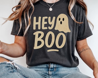 Hey Boo Halloween PNG: Spooky Ghost Clipart, Commercial Use (Digital Download