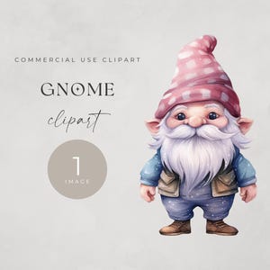 Sezonowy Gnom Clipart, Słodki Akwarela PNG na Wszystkie Pory Roku, POJEDYNCZY OBRAZ, Do Użytku Komercyjnego, Pobieranie Cyfrowe, Dekoracje Świąteczne