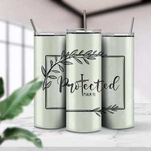 Psalm 91 Tumbler Wrap, 20oz Tumbler PNG, Clean and Simple Design, Straight & Tapered Options, Christian Gift, Digital Download, Psalm 91:11