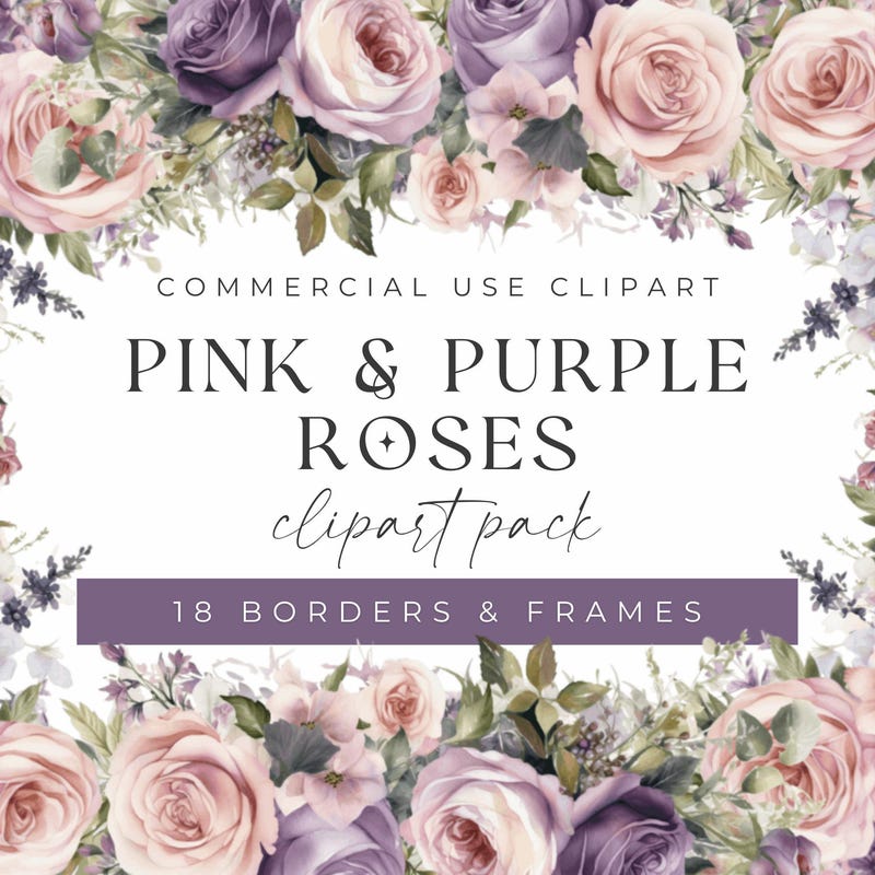 Purple Rose Border - Etsy