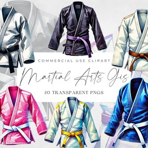 Martial Arts Clipart, Karate Clip Art, Jiu-Jitsu Gi, Judo Gis, Commercial Use, Taekwando Graphics, Muay Thai Images, MMA Lovers