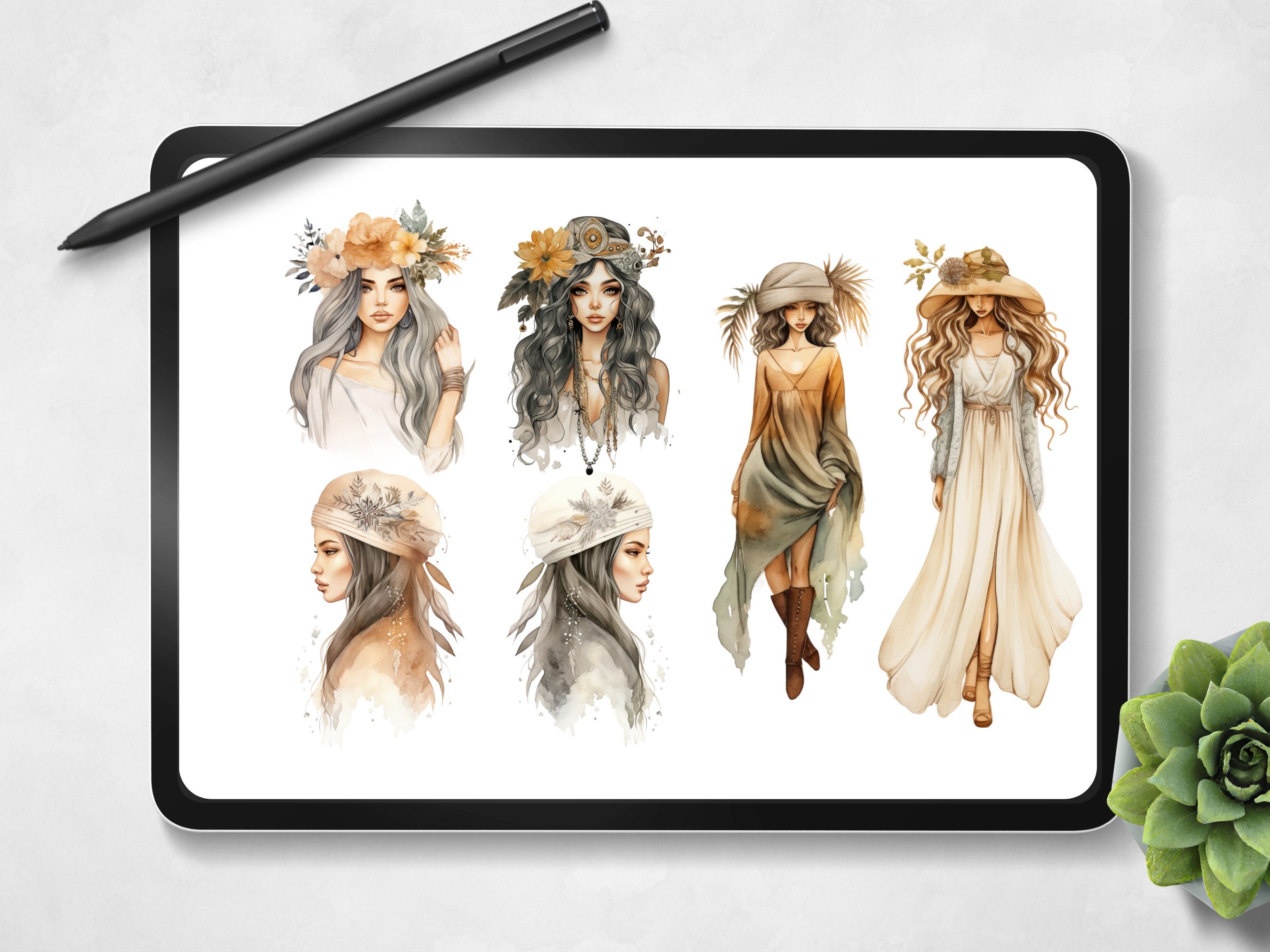 Boho Sticker Pack Digital, PNG Files of Digital Stickers, Digital ...