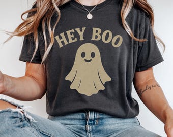 Hey Boo Halloween PNG: Spooky Ghost Clipart, Commercial Use (Digital Download