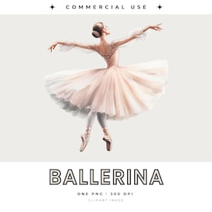 Pink Ballerina Clipart, SINGLE IMAGE, Ballet PNG, Tutu Girls Clip Art, Dancing Ballerinas, Transparent Clipart Instant Download, Pink Tutu image 1