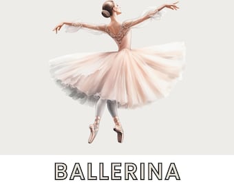 Pink Ballerina Clipart, SINGLE IMAGE, Ballet PNG, Tutu Girls Clip Art, Dancing Ballerinas, Transparent Clipart Instant Download, Pink Tutu