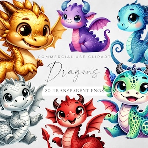 Imágenes Prediseñadas de pequeños dragones, acuarela lindo arco iris Clip Art, bebé dragón PNG, artesanías de papel de fantasía, diario basura, cumpleaños del dragón, fabricación de tarjetas