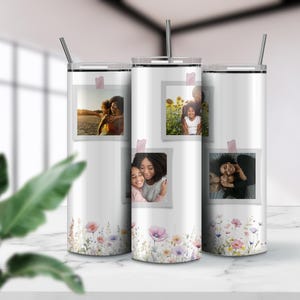 Wildflower Photo Insert Tumbler Wrap: 20oz Skinny Sublimation Design (PNG)
