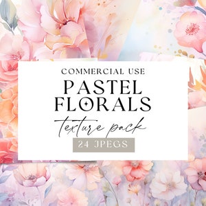 Pastel Floral Digital Papers, Pastel Backgrounds, Digital Paper Pack, Printable Paper, Flower Collage Sheets, Junk Journal, Commercial Use