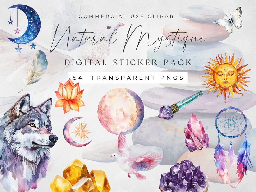 Sun and Moon Digital Sticker Pack: Boho Goodnotes Stickers (instant ...