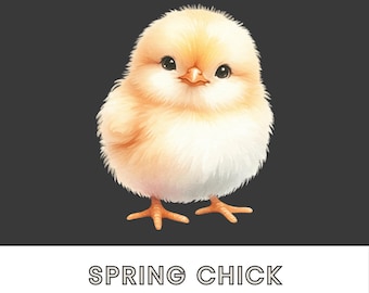 Spring Chick PNG | Watercolor Baby Chicken Clipart | Pastel Easter Illustration | Sublimation Design