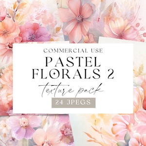 Pastel Floral Digital Papers, Pastel Backgrounds, Digital Paper Pack, Printable Paper, Flower Collage Sheets, Junk Journal, Commercial Use