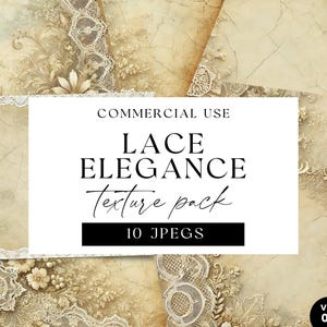 Vintage Lace Digital Paper: Aged Texture JPGs for Junk Journals