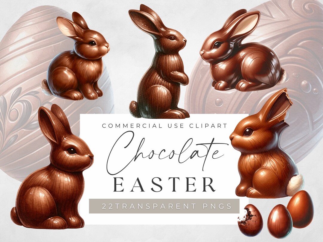 Chocolate Bunny Clipart, Easter Sweets and Candy, Rabbit Pngs, Bitten Bunnies, Chocolate Eggs