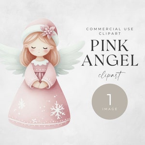 Weihnachtsengel Clipart, EINZELBILD, Aquarell Png, Digitaler Download, Aquarell Png, Niedliches Feiertagsclipart, Vollkommerzielle Nutzung