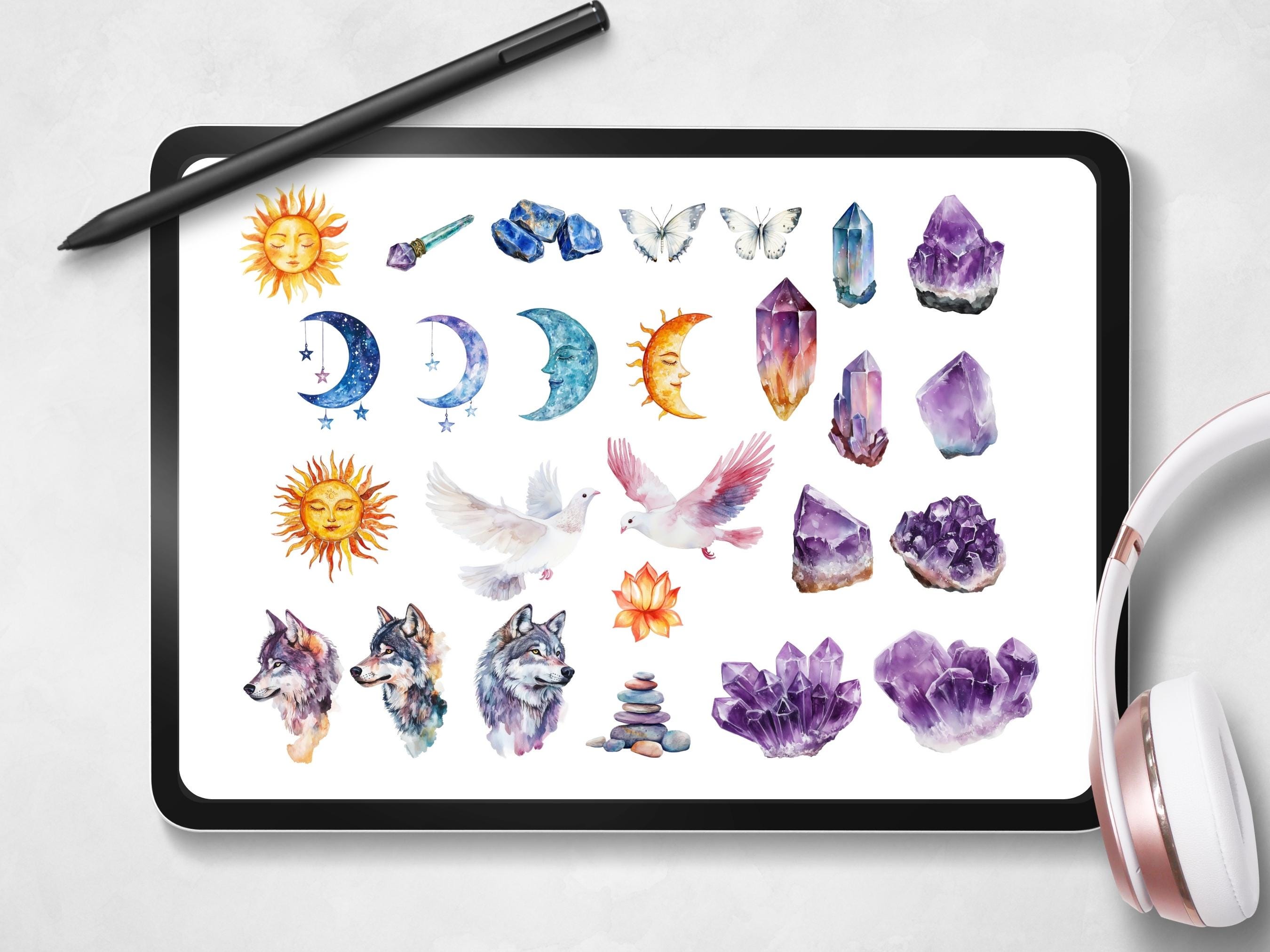 Sun and Moon Digital Sticker Pack: Boho Goodnotes Stickers (instant ...
