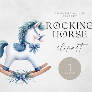 Rocking Horse Clipart, SINGLE IMAGE, Baby Shower Clip Art, Vintage Toy Horse Graphic, Instant Download For Commercial Use, New Baby Png File