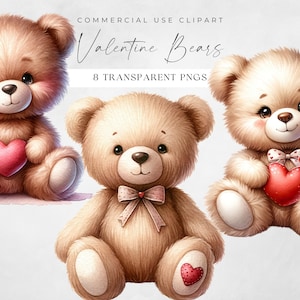 Clipart orso di San Valentino, clipart amore, simpatico orsacchiotto cuore San Valentino Png, orsacchiotti di San Valentino, Png trasparente, download digitale