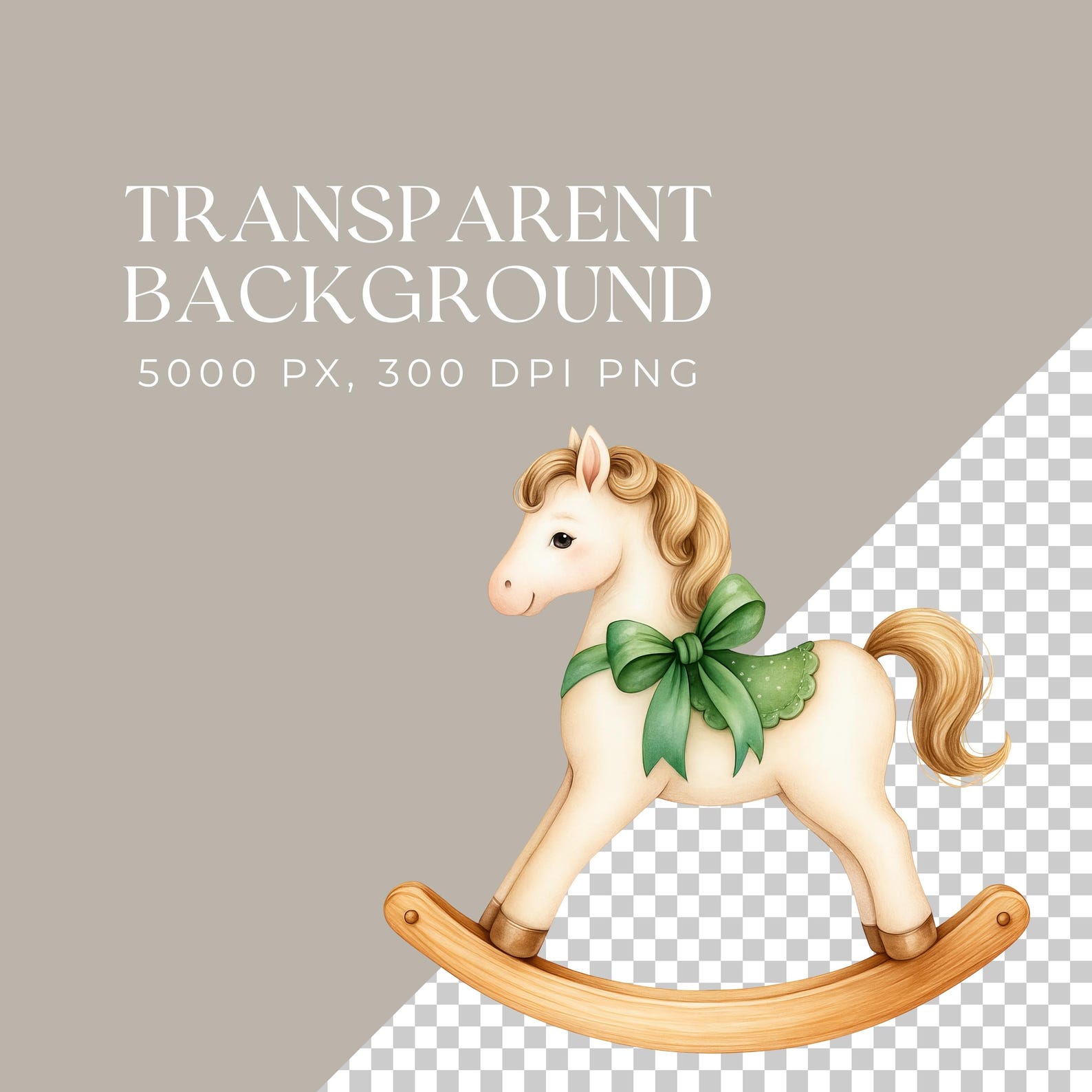 Rocking R Graphic Rocking Horse PNG | Green Baby Shower Clipart, Vintage Toy Graphic ...