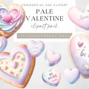 Valentine Dessert Clipart, Baking Clip Art, Valentines Day Love PNG, Instant Download, Bakery Sweet Desserts Graphics, Be Mine Heart