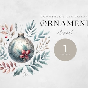 Hanging Ornaments Clipart, Cozy Christmas Clip Art, Holiday Clipart, Transparent Png, Digital Download, Printable Watercolor Clipart