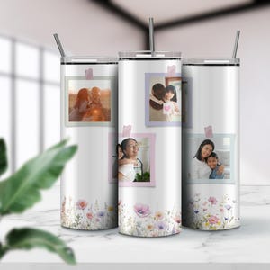 Wildflower Photo Insert Tumbler Wrap: 20oz Skinny Sublimation Design (PNG)
