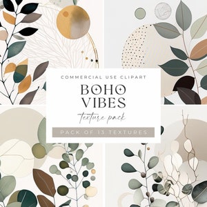 Boho Texture Digital Paper Pack: Natural Colors (Commercial Use)