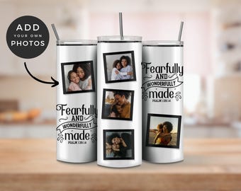 Bible Verse Tumbler: Christian Photo Sublimation Design (PNG)